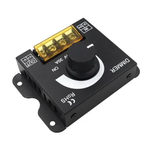 Contrôleur réglable pour lampe à bande LED, variateurs de gradation PWM, interrupteur de gradation LED, tension Sochi, DC 12V, 24V, 30A, 360W
