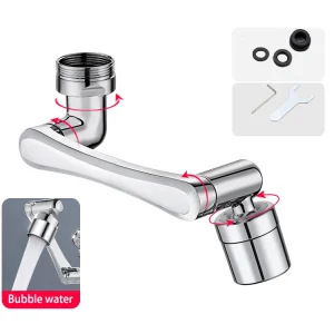 Buse de robinet d&rsquo;eau de robinet universelle 1080 °   Extension de robinet pivotante, aérateur d&rsquo;évier de cuisine, extension de robinet, 2 modes de débit, acier inoxydable