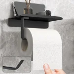 Porte-rouleau de papier toilette auto-adhésif sans poinçonnage, porte-papier de soie en plastique, Installation facile, porte-rouleau de papier