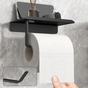 Porte-rouleau de papier toilette auto-adhésif sans poinçonnage, porte-papier de soie en plastique, Installation facile, porte-rouleau de papier Porte-rouleau de papier toilette auto-adhésif sans poinçonnage, porte-papier de soie en plastique, Installation facile, porte-rouleau de papier