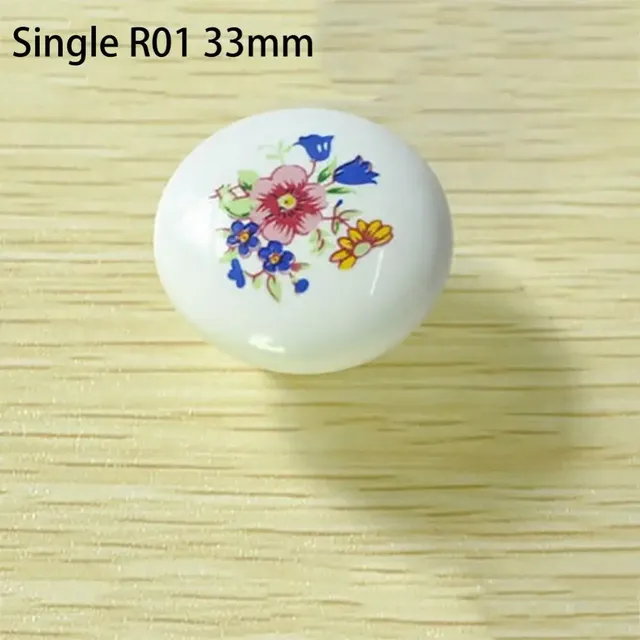 Boutons d'armoire fleur rurale poignée de porte en… – vue 5