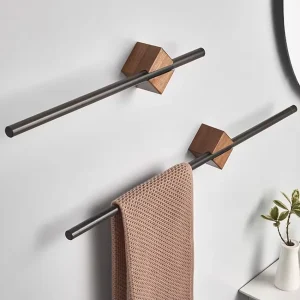 Porte-serviettes en bois, étagères, porte-serviettes de bain, barre à serviettes murale suspendue, espace en aluminium, étagère de salle de bain, support de rangement de cuisine