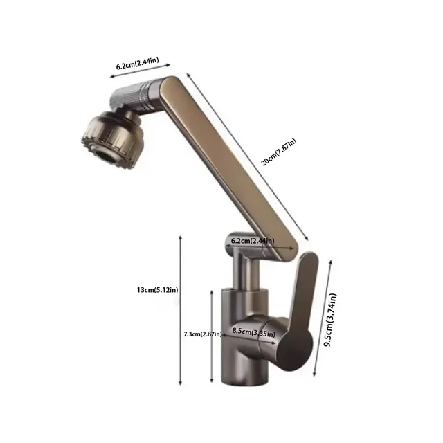 1080 ° Robinet de lavabo chaud et froid – vue 6
