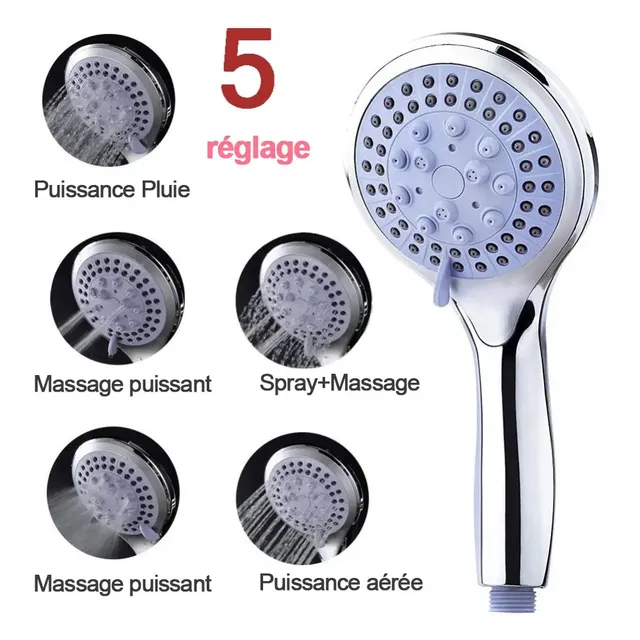 Zhangji-Ensemble de pommeau de douche rond avec tuyau de… – vue 2