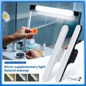 Miroir magnétique avant maquillage lumière LED tactile veilleuse USB Protection des yeux lampe de lecture pour dortoir armoire placard salle de bain
