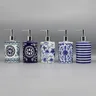 Distributeur savon liquide céramique bleu blanc élégant… – vue 1