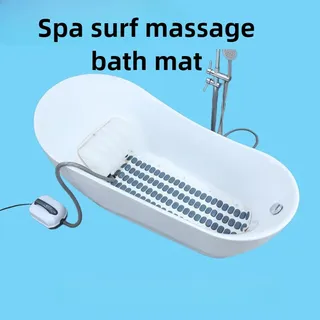 Tapis bain spa massant antidérapant ovale allongé blanc pastilles…