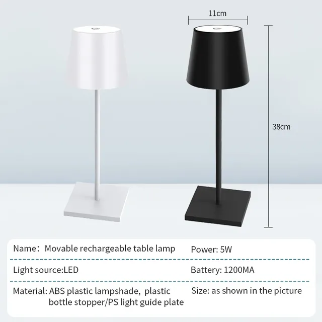 Lampe table rechargeable diodes tactile dimmable trois… – vue 2