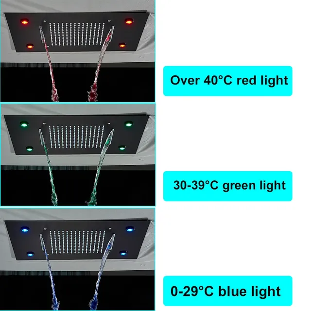 Ensembles de douche thermostatiques de luxe à LED – vue 4