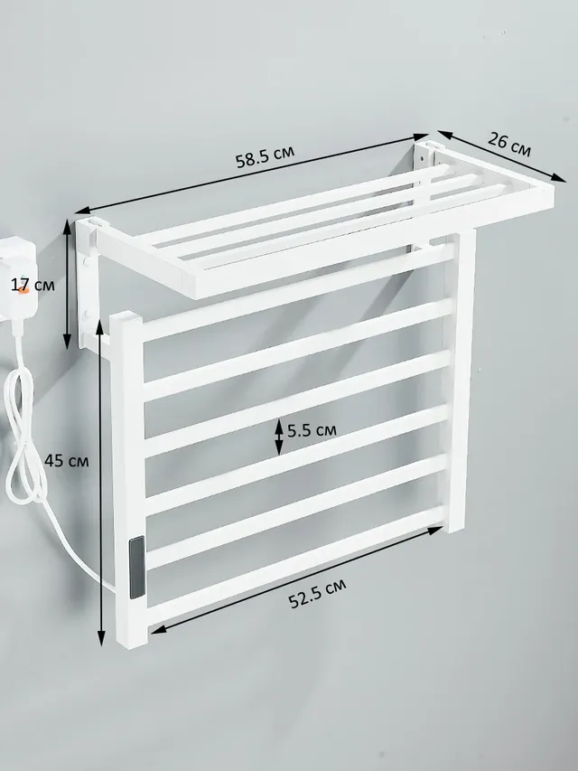 Sèche serviette chauffant électrique mural thermolaqué… – vue 2