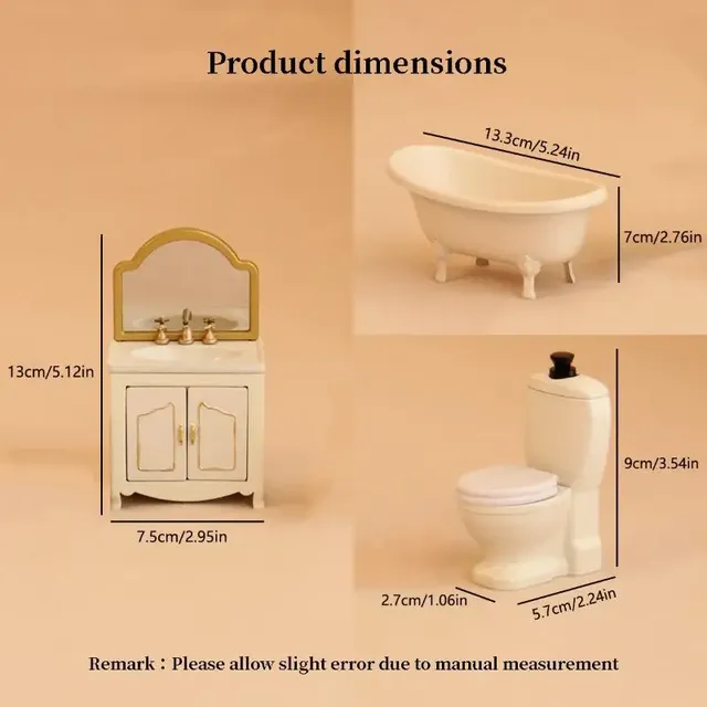 1/12 maison de poupée Simulation baignoire toilette… – vue 6