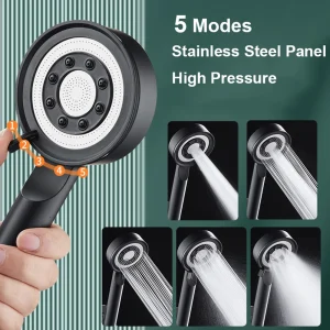 Pommeau de douche réglable, 5 Modes, haute pression, Portable, économie d&rsquo;eau, avec tuyau, accessoires de salle de bain à domicile
