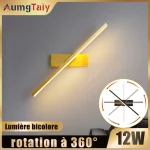 Miroir Led moderne 12W avec lumières, tige en cristal, luminaire d&rsquo;intérieur pour chambre à coucher, chevet, allée, couloir, nordique décoration maison  applique murale  décoration murale  plafonnier led