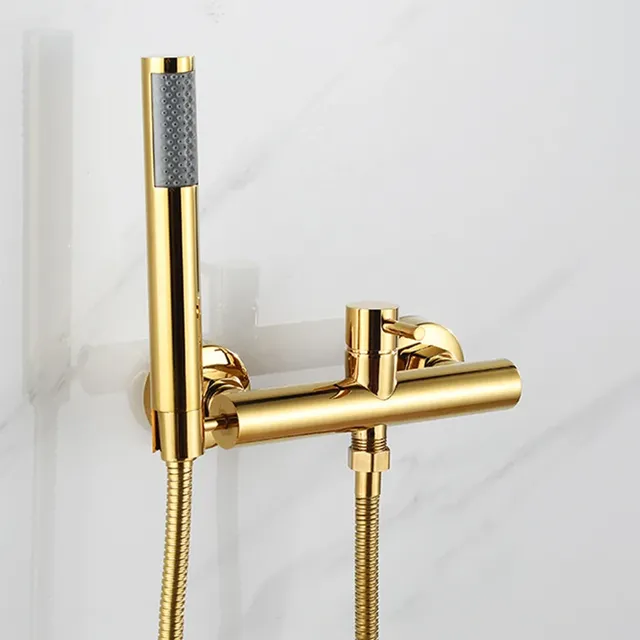 Ensemble de robinets de douche de salle de bains en or… – vue 2