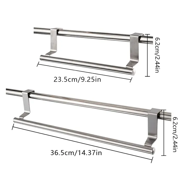 Porte serviettes acier inoxydable brossé argent mat… – vue 6