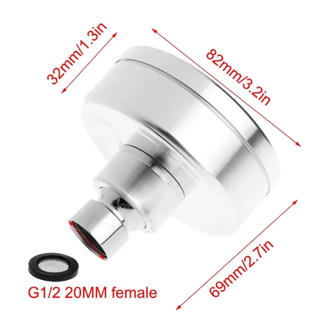 Pommeau douche pressurisé aluminium rond compact… – vue 6