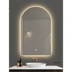 Miroirs de salle de bain minimalistes italiens pour chambre à coucher, miroir intelligent mural arqué, miroirs muraux créatifs de Style crème pour toilettes