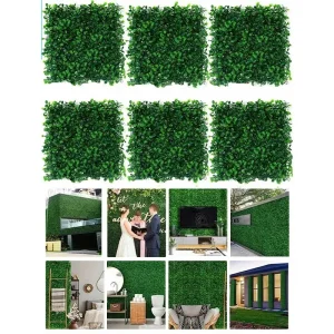 Panneau mural de plantes artificielles, 10 pièces, haie en buis, Protection UV verte, décor vert, clôture de confidentialité, écran d’arrière-cour de mariage Panneau mural de plantes artificielles, 10 pièces, haie en buis, Protection UV verte, décor vert, clôture de confidentialité, écran d’arrière-cour de mariage