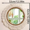 Miroir mural rond macramé bohème tressé corde jute coton… – vue 3