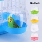 Baignoire transparente pour petits oiseaux, facile à nettoyer, perroquet