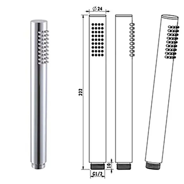 Pommeau de douche en laiton doré brossé – vue 3