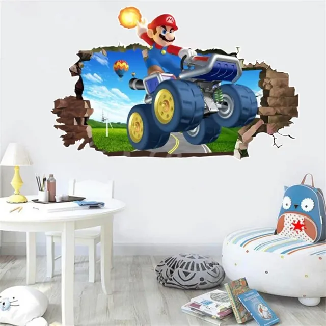 Autocollant mural de jeu de dessin animé 3D – vue 3