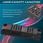 transformateur alimentation decoupage 220V 24V 60W compact portable metalique profilfin perforations dissipation thermique condensateurs haute temperature