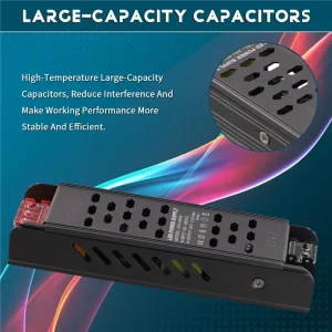 transformateur alimentation decoupage 220V 24V 60W compact portable metalique profilfin perforations dissipation thermique condensateurs haute temperature transformateur alimentation decoupage 220V 24V 60W compact portable metalique profilfin perforations dissipation thermique condensateurs haute temperature