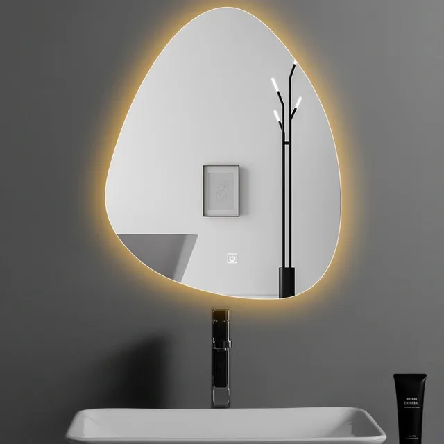 Miroir de salle de bain irrégulier vertical intelligent – vue 3
