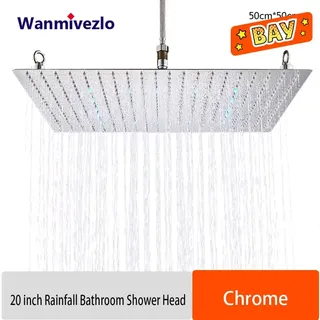 Pommeau de douche de salle de bains à effet de pluie chromé