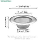 Filtre d&rsquo;évier de cuisine en acier inoxydable, 2 pièces/lot, Drain de sol de salle de bains, Isolation des cheveux, accessoires de cuisine et de salle de bains de 4.5 pouces
