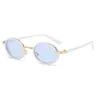 Lunettes de soleil ovales à monture métallique pour… – vue 5
