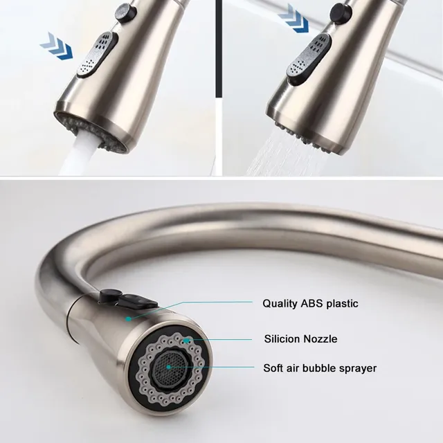 Buse de pulvérisation de robinet de cuisine en or brossé… – vue 4