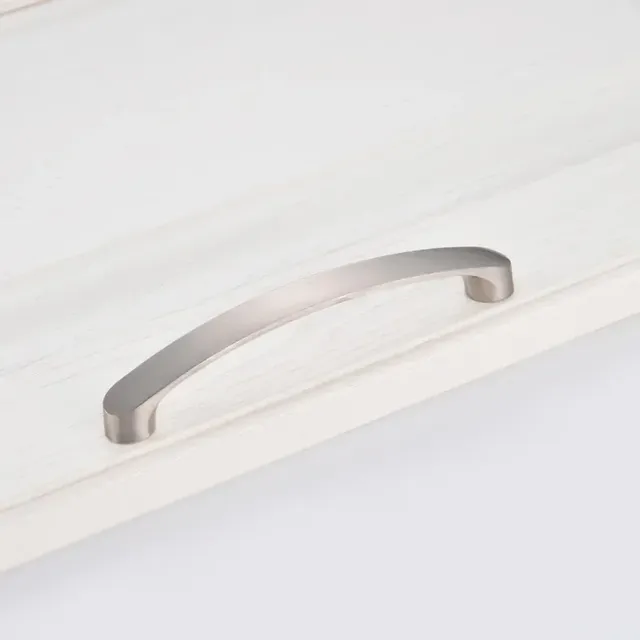 Poignée meuble aluminium argent brossé satiné incurvée… – vue 4