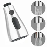 Pulvérisateur de robinet de rechange de cuisine, réglage du pommeau de douche à nervures, 3 modes, buse de remplacement standard