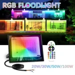 RGB projecteur extérieur LED réflecteur AC220V télécommande étanche lumières extérieures mise au point réverbères Garage paysage lumière