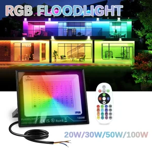 RGB projecteur extérieur LED réflecteur AC220V télécommande étanche lumières extérieures mise au point réverbères Garage paysage lumière RGB projecteur extérieur LED réflecteur AC220V télécommande étanche lumières extérieures mise au point réverbères Garage paysage lumière