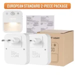 LED intelligente veilleuse horloge moderne applique ue prise dans le mur blanc chaud crépuscule à l&rsquo;aube capteur pour chambre couloir