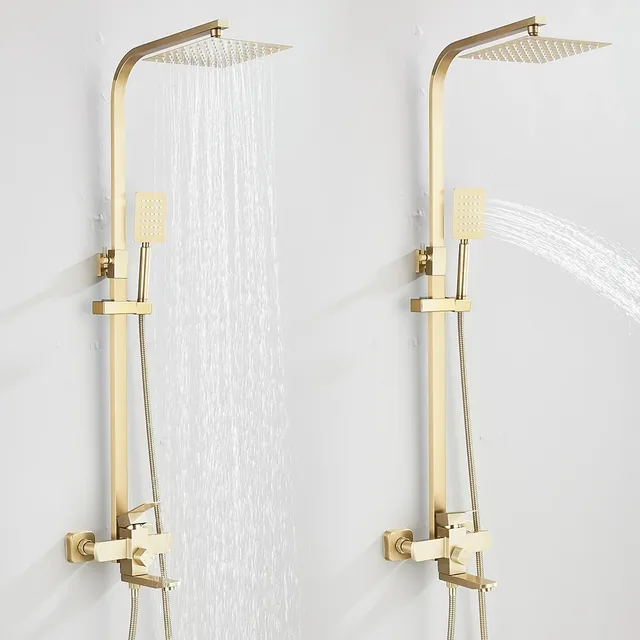 Système de douche brossé doré 3 en 1 – vue 2