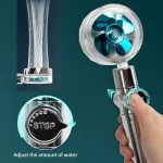 Pommeau de douche pressurisé, économie d&rsquo;eau, rotatif à 360 degrés, double Turbo, ventilateur à hélice pressurisée, accessoires de salle de bains