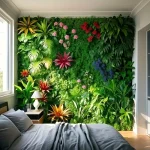 Grands panneaux de plantes artificielles, Art mural réaliste, Agave, fougères persanes, feuilles de palmier, fleurs pour maisons, bureaux, mur Commercial, 1 pièce