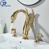Robinet lavabo cygne bassin laiton doré finition… – vue 2