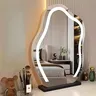 Miroir de salon en verre lumière LED mur grand cercle… – vue 4