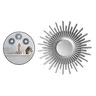 Miroir rond mural trio doré argenté résine cadre pétales… – vue 3