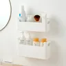 Lot trois paniers rangement muraux plastique rigide… – vue 3