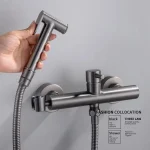 Robinet de Bidet mural en laiton, pulvérisateur de douche à main, mélangeur d&rsquo;eau froide et chaude, accessoires de salle de bains plaqués Bidet