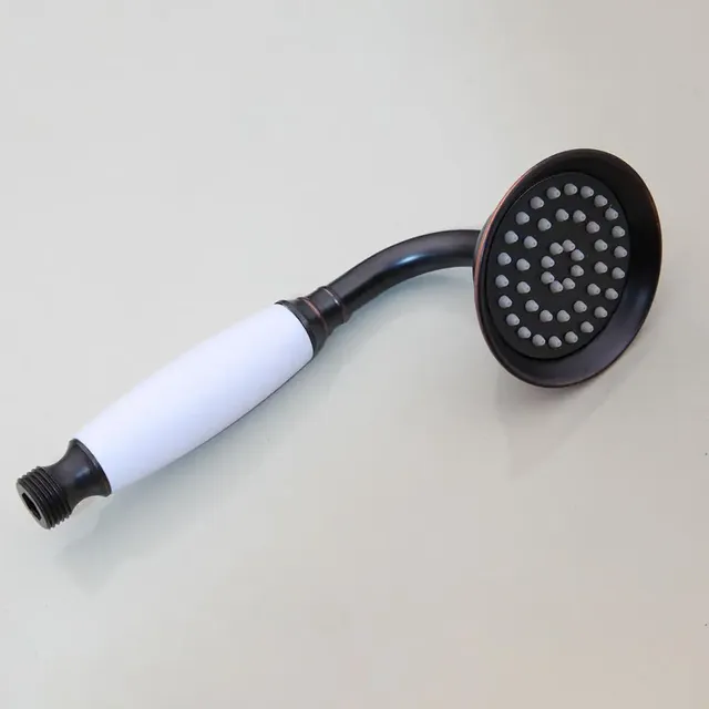 Pommeau douche main laiton massif antique noir mat doré… – vue 6