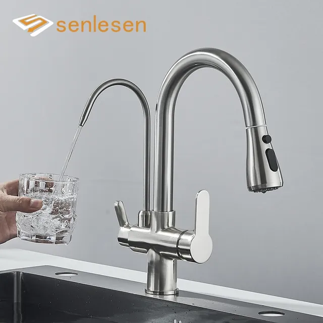 Senlesen robinet de cuisine doré pour eau purifiée