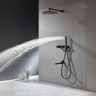 Système de douche dissimulé en cuivre noir de luxe