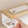 Porte-papier mural en aluminium blanc avec étagère – vue 3